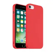 For Apple iPhone 7 / 8 Silicone Silky Soft Case with Microfiber TPU Ultra Slim Anti Scratch Shockproof Cover (Red)