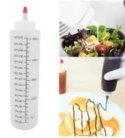 6pcs Sauce Bottle Measuring Squeeze Crafts Bottle Condiment Dispenser 450ml