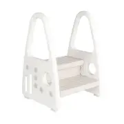 Double Toddler Ladder Standing Chair Step Stool Foot Toilet