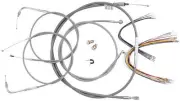 Extended Braided S.S. Control Cable Kit for Softails - 14" tall bars B30-1049