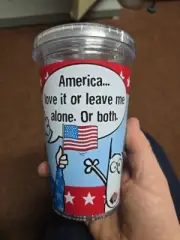 Hallmark Maxine Travel Mug 16 oz Plastic Tumbler America Love it or Leave Me