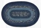 Navy, Mid-Blue, Ivory 10"x15" Oval Placemat, Braided Jute Table Mat MS-904