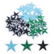 5Star Iron Patches Embroidered Sew Patch Appliques Black, Blue, Green 50pcs