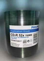 500 PHILIPS 52X Shiny Silver Top CD-R Disc Media 700MB FREE EXPEDITED SHIPPING