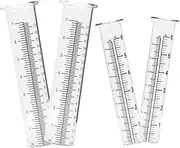 Gatuida Accurate Rainfall Measurement Gauge Test Tube Set 4 Pcs Outdoor Garden Decor Home Professional Rain Gauge