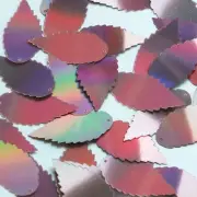 Feather Leaf Sequin 1.5" Pink Lazersheen Reflective Metallic Couture Paillettes