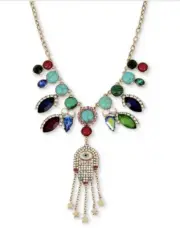 $75 Betsey Johnson Hamsa & hand statement necklace JB101