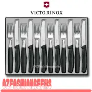 NEW Victorinox Steak Knives & Fork Set 12 Pieces Round Tip 6.7833.12 PI