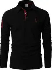[STTLZMC] Mens Long Sleeve Giraffe Tennis Polo Shirts