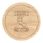 Beware Crazy Manatee Lady Round Chopping Cheese Board Funny Animal