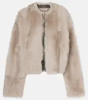 [Nour Hammour] Nour Hammour Dianne shearling jacket AU 16 beige