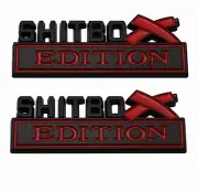 Pair SHITBO(X) EDITION Truck Emblems Car Boat Badge Decal Logo (chrome/black)