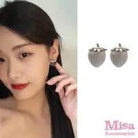 在飛比找momo購物網優惠-【MISA】韓國設計925銀針可愛透明水晶草莓造型耳環(92