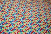 Retro RUBIK'S CUBE Fabric Fat Quarter FQ 100% COTTON Board GAME Games Kids GAMER