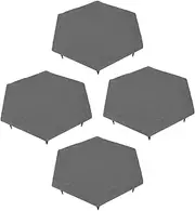 DIY Outdoor Landscaping Stepping Stones with Ground Stakes 4pcs Set for Garden Pathway (Grey)