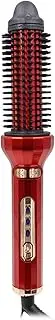 2-in-1 Hair Straightening Curling Iron Automatic Curling Iron Three- Temperature Hair S ling Brush Red US Plug
