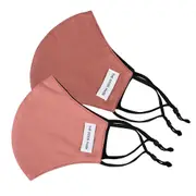2PK The Good Brand Cotton Reusable Breathable Cloth 2 Ply Face Mask Salmon/Rose
