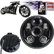 SLK-Lights VT1300 Fury LED Daymaker Black Headlight 5 3/4"- Direct Fit - Plug & Play - Compatible Honda VT1300 2010-2022 Honda Fury, Sabre, Interstate, and Stateline (Black)