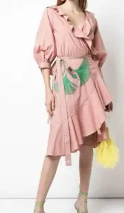 NWT Cynthia Rowley wrap embroidered dress S