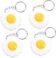 TINEASUR 5pcs Fried Egg Keychain Party Hanging Keychains Key Accessories Boiled Egg Charm Bag Pendants Key Holders Bag Pendant Boiled Egg Key Rings Keyrings Decor Key Chains