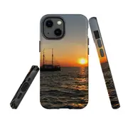 For Apple iPhone 13 mini Case, Armour Back Cover, Sailing Sunset