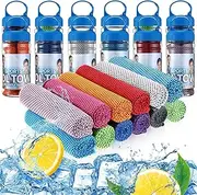 12 Pack 32 x 12 in Cooling Towels Bulk for Neck and Face Microfiber Ice Towel Sweat Towels Breathable Soft Chilly Towel Portable Cool Neck Rags for Yoga Sport Gym Workout Fitness (Mixed Colors)