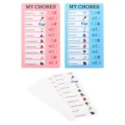 Checklist Board Set, 2 Pcs Chore Chart Plan with Card My Chore, Pink Blue