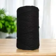 3MM Luxe Braided Macrame Cord | BLACK | 100% Premium Cotton MELB Australia