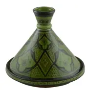 Moroccan Serving Tagine Handmade Ceramic Tajine Dish 12 inches Safi Green