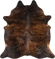 Tomtom Cowhides Brindle Dark Cowhide Rug 100% Natural Leather Rugs 7' x '6