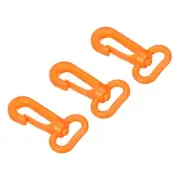 3pcs Plastic Swivel Snap Hook Lobster Clasp Buckle for Webbing Strap Orange