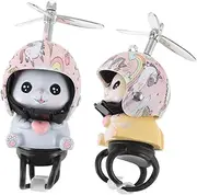 COSMEVIVI 2pcs Adorable Bike Handlebar Doll Decor Vibrant Cartoon Figurine for Bicycle Motorcycle Unique Accessories to Enhance Vehicle Appearance