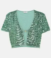 [Oseree] Oséree Sequined crop top AU 14 green