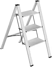 Dualoai Folding Step Stool, Portable Ladder, Metal Frame for Indoor And Outdoor Use, 3 Layer