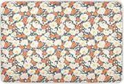 Large Red Flower and White Extra Large Resuable Changing Pad Covers Soft Absorbent Sheet Cover Underpads Non-Slip Travel Mattress for Baby Boys Girls 52" L x 34" W