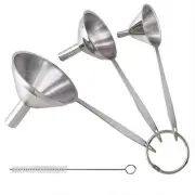 3-In-1 Stainless Steel Mini Kitchen Funnels Set for Filling Bottles Oil Flask
