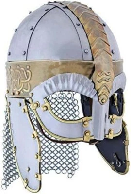 Viking Chainmail Medieval Templar Crusader Knight Armor Helmet | Greek Roman