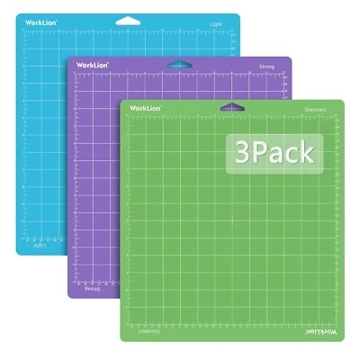 WORKLION Cutting Mat 12x12 for Cricut: Cricut Explore One/Air/Air 2/Maker Gri...