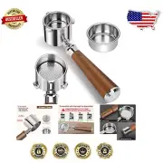 51mm Bottomless Portafilter for De'Longhi - Stainless Steel & Walnut Handle