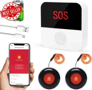 WiFi Smart Caregiver Pager Call Button Seniors SOS Emergency Alert 2 Transmitter