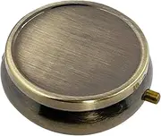 Small Pill Box, 3 Compartment Metal Pill Case, Pills Organizer Daily, Emergency Medicine Holder, Pills Storage Container with Mirror, Ideal for Purse, Travel, Outdoor, Gym, Bronze