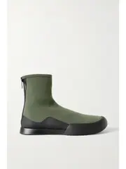 [The Row] The Row - Rubber-trimmed Scuba Ankle Boots - Army green - IT36 IT 36 Green