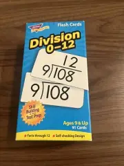 New Division Flash Cards Flashcards 0-12 - Age 9&up - 91 Cards