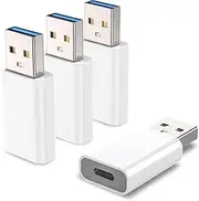 MOSWAG USB to USB C Adapter, USB C Female to USB Male Adapter Compatible with Apple MagSafe Watch 9/8/7/SE/Ultra, for iPhone 15 14 13 12 Mini Pro Max,iPad,Galaxy Note,Pixel,CarPlay,Wall Plug
