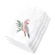 3x Pilbeam Living Cotton 32cm Galah Face Washer Bath/Home Cloth Hand Towel White
