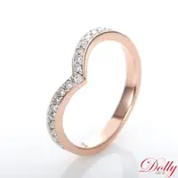 在飛比找momo購物網優惠-【DOLLY】14K金 輕珠寶玫瑰金鑽石戒指(005)