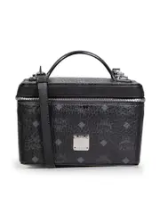 Black Leather Top Handle Box Bag