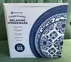 NEW Melamine 18-pc Blue Dinnerware French Country Set Member’s Mark BPA-free