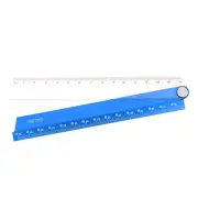 Folding Straight Ruler 30cm Drawing Measuring Tool with Wavy Edge, Blue