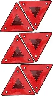 iplusmile 6pcs Car Triangle Reflectors Slow Moving Safety Signs Vehicle Warning Reflectors Black Base for Trucks Rvs